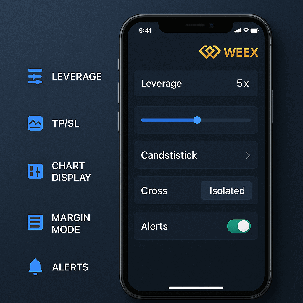 weex mobile trading settings