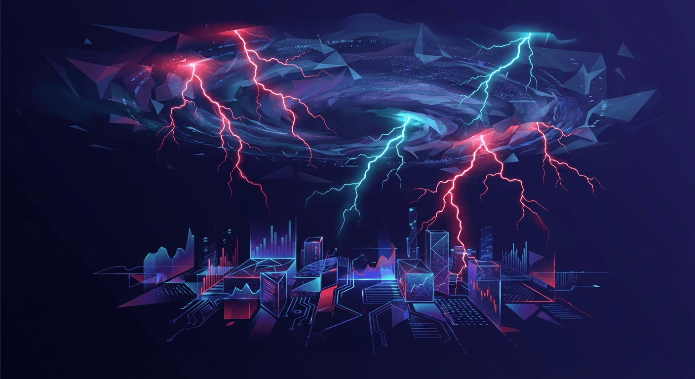 Crypto Leverage Cascade Liquidation Prediction cryptocurrency visual illustration