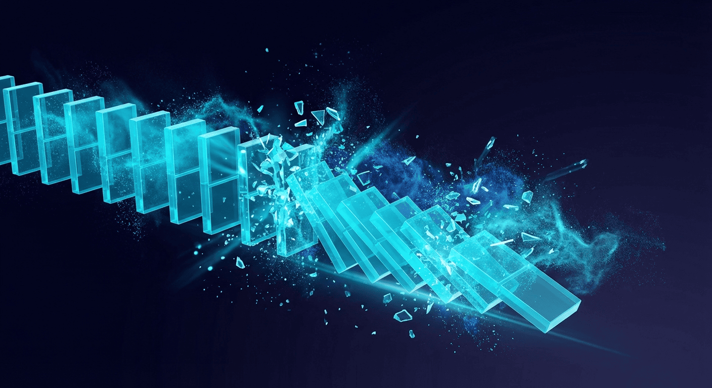 Crypto Leverage Cascade Liquidation Prediction cryptocurrency visual illustration