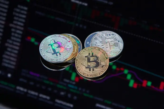 Bitcoin price chart showing market decline with red candlesticks during the crypto bear market