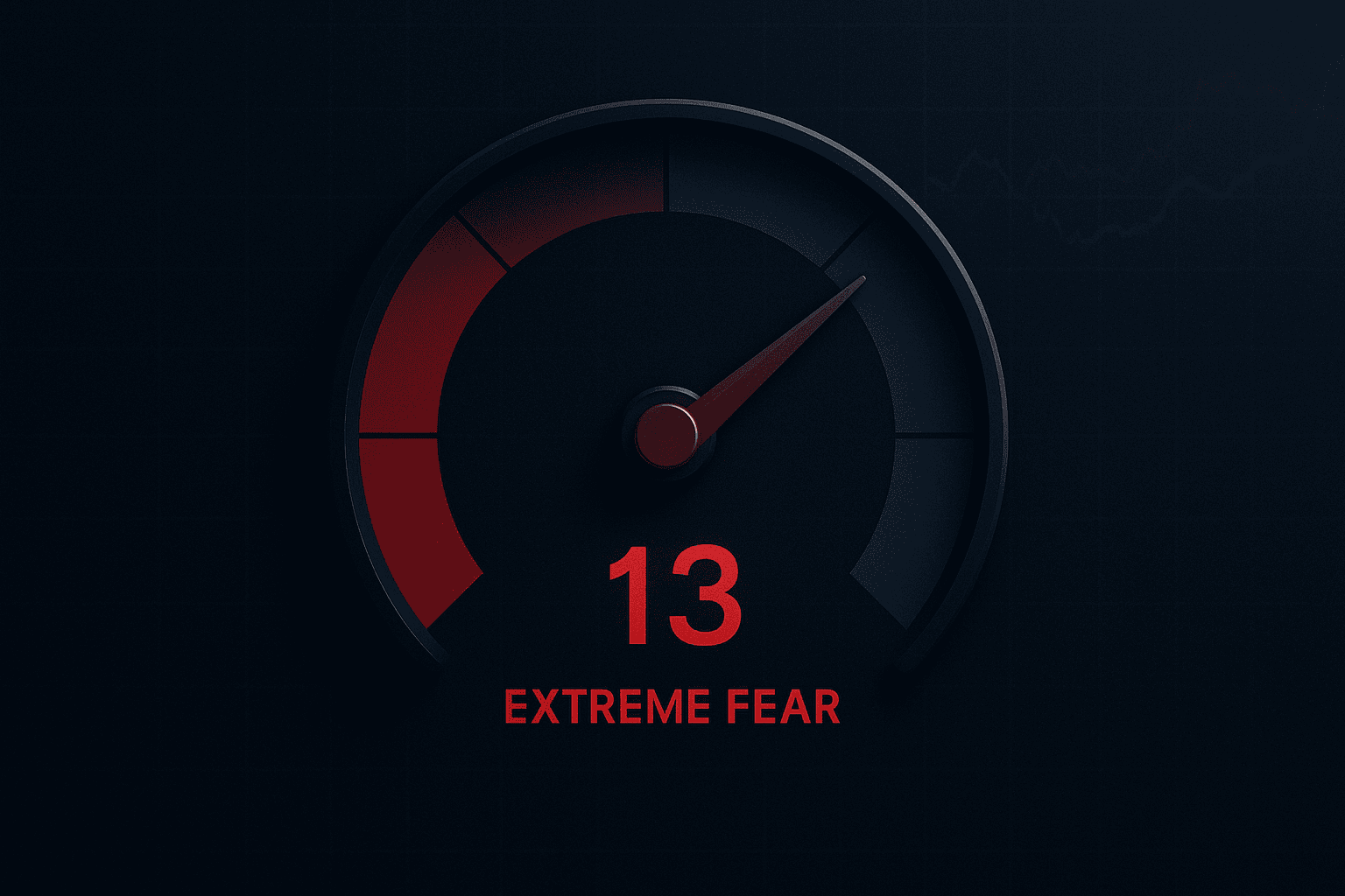 Crypto Fear and Greed Index at 13 showing Extreme Fear for February 2026