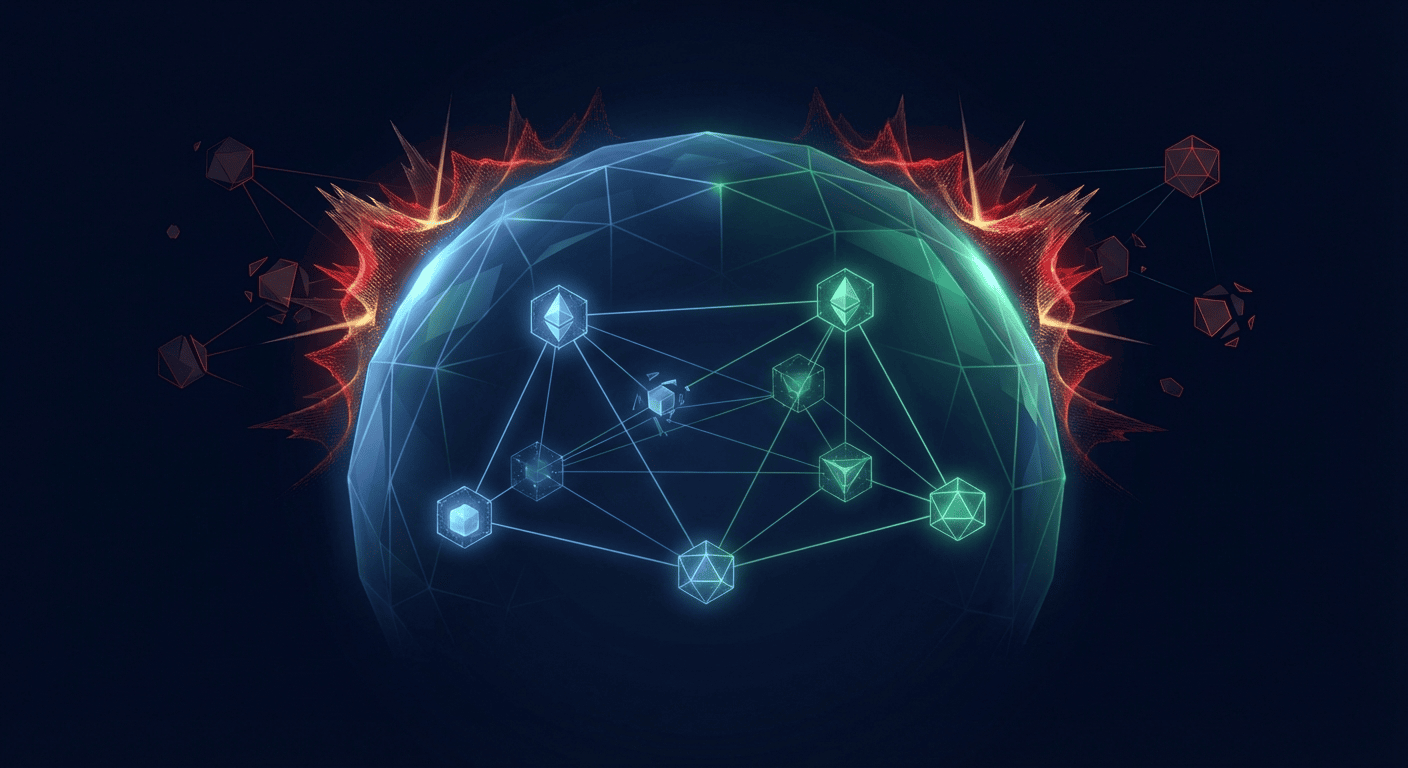 Crypto leverage trading risk management visualization showing protection against liquidation