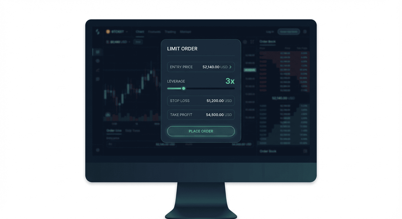 Crypto futures trading interface showing leverage and order settings for beginners