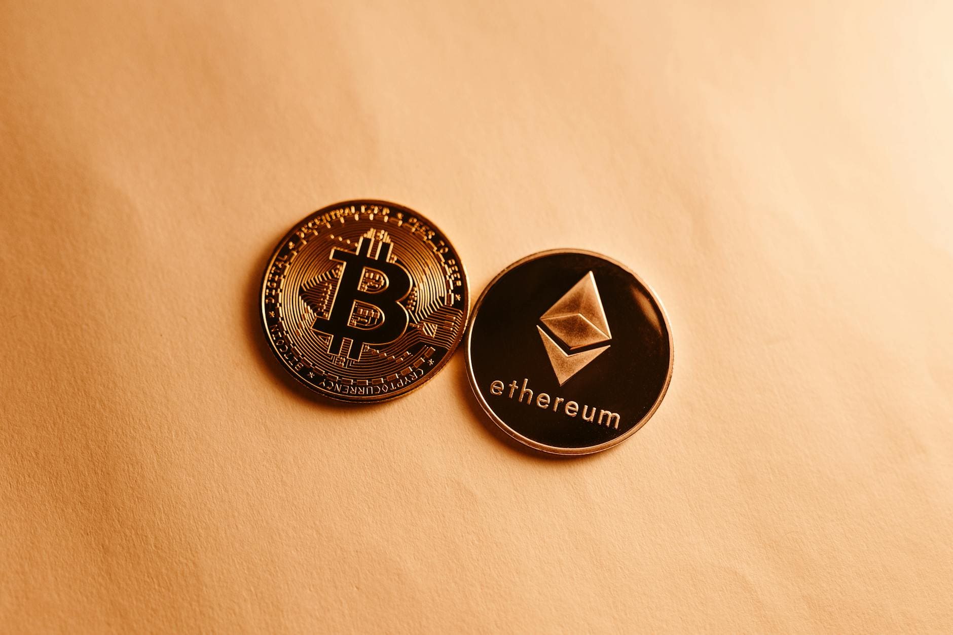 Bitcoin and Ethereum coins used to illustrate crypto arbitrage opportunities