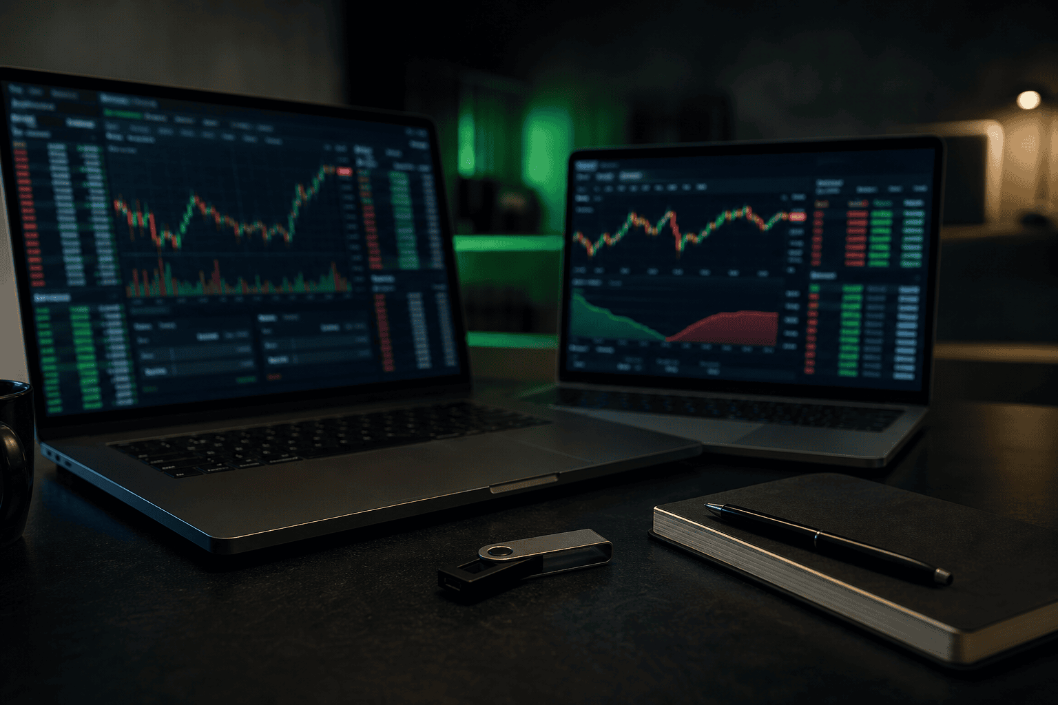 Dark trading desk for Bitget vs Bybit exchange comparison