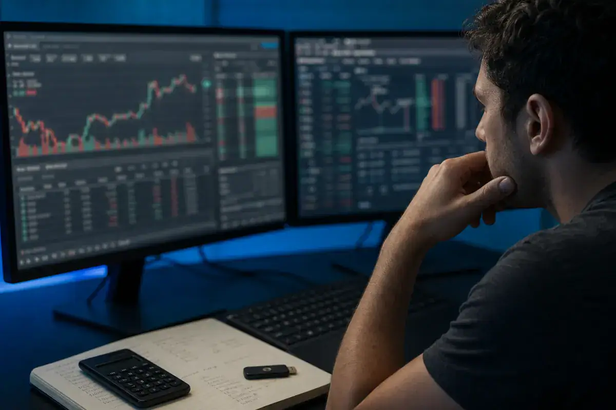 Trader comparing Coinbase and Gemini fee structures