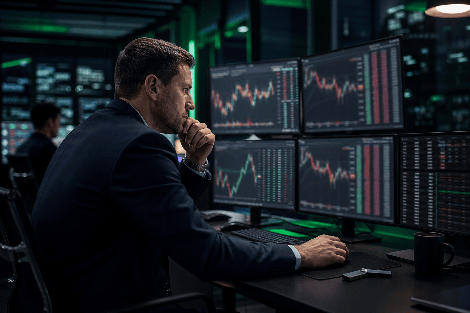 Crypto derivatives trading desk with risk controls